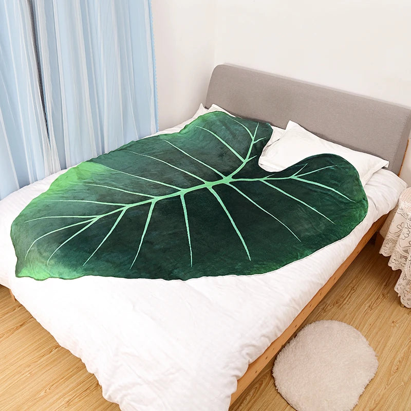 Super Soft Green Leaf Blanket