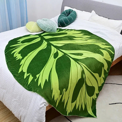 Super Soft Green Leaf Blanket