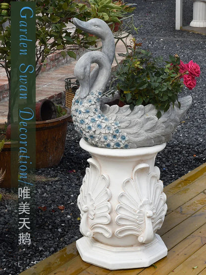 Swan Resin Flower Pot Decoration