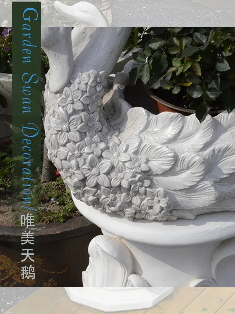 Swan Resin Flower Pot Decoration