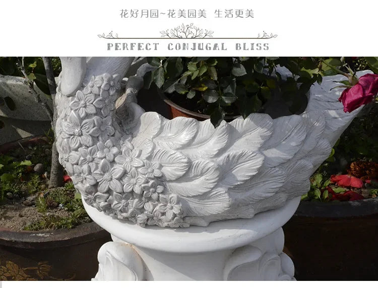 Swan Resin Flower Pot Decoration