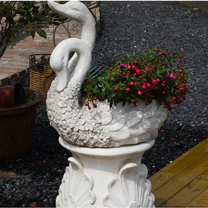 Swan Resin Flower Pot Decoration