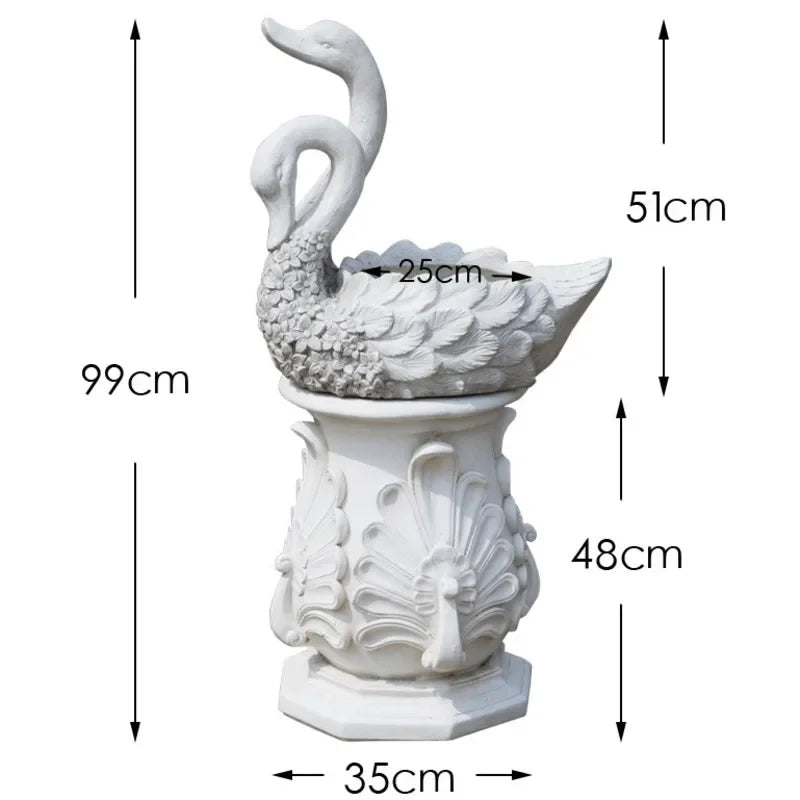 Swan Resin Flower Pot Decoration