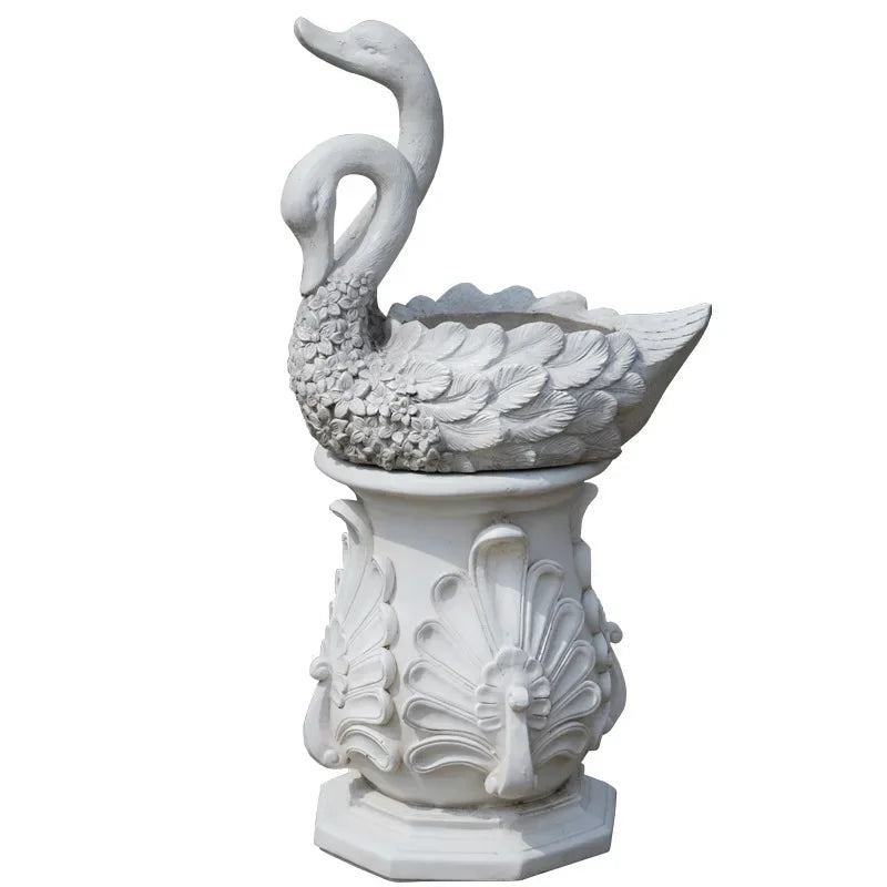 Swan Resin Flower Pot Decoration