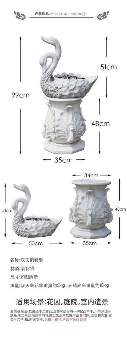 Swan Resin Flower Pot Decoration