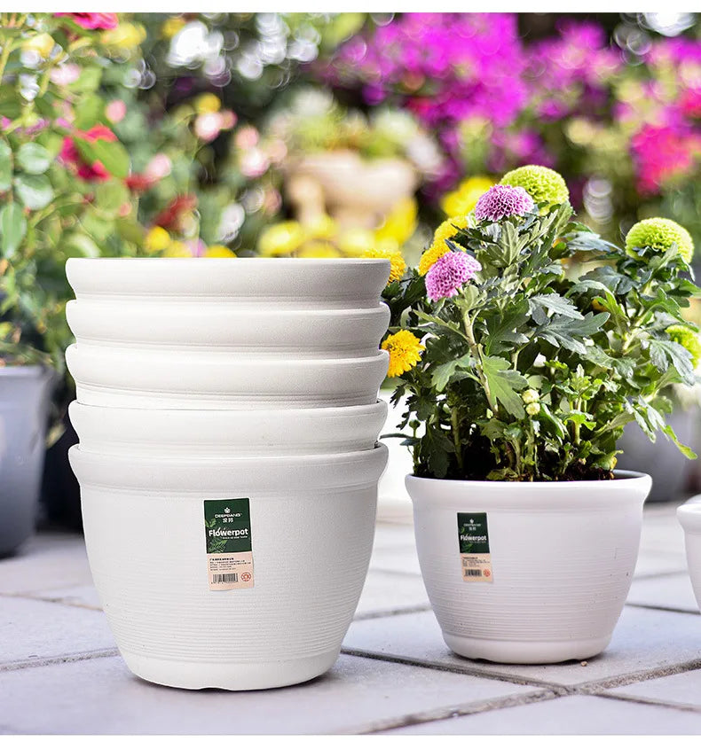 Thick Round Resin Plant Pot