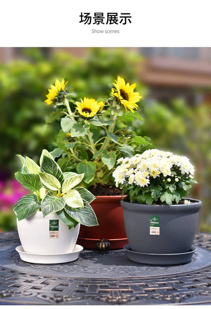 Thick Round Resin Plant Pot