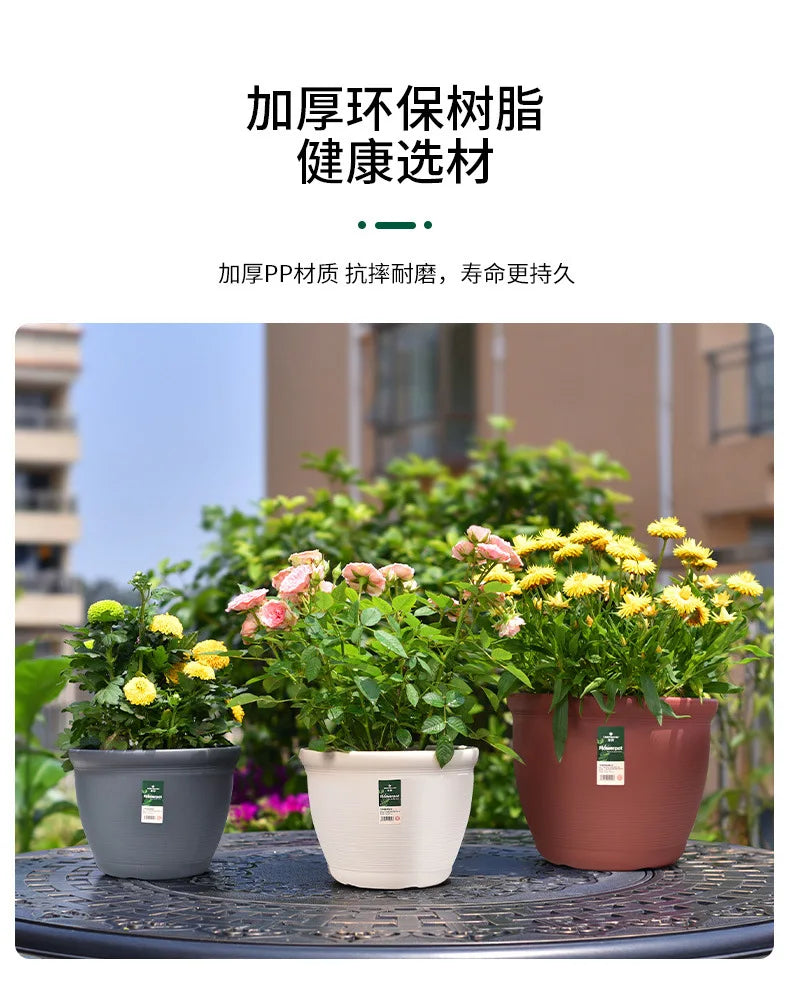 Thick Round Resin Plant Pot