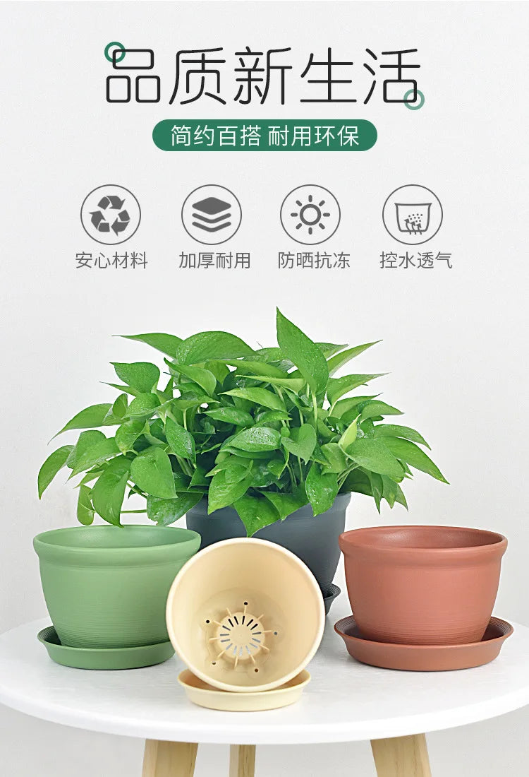 Thick Round Resin Plant Pot