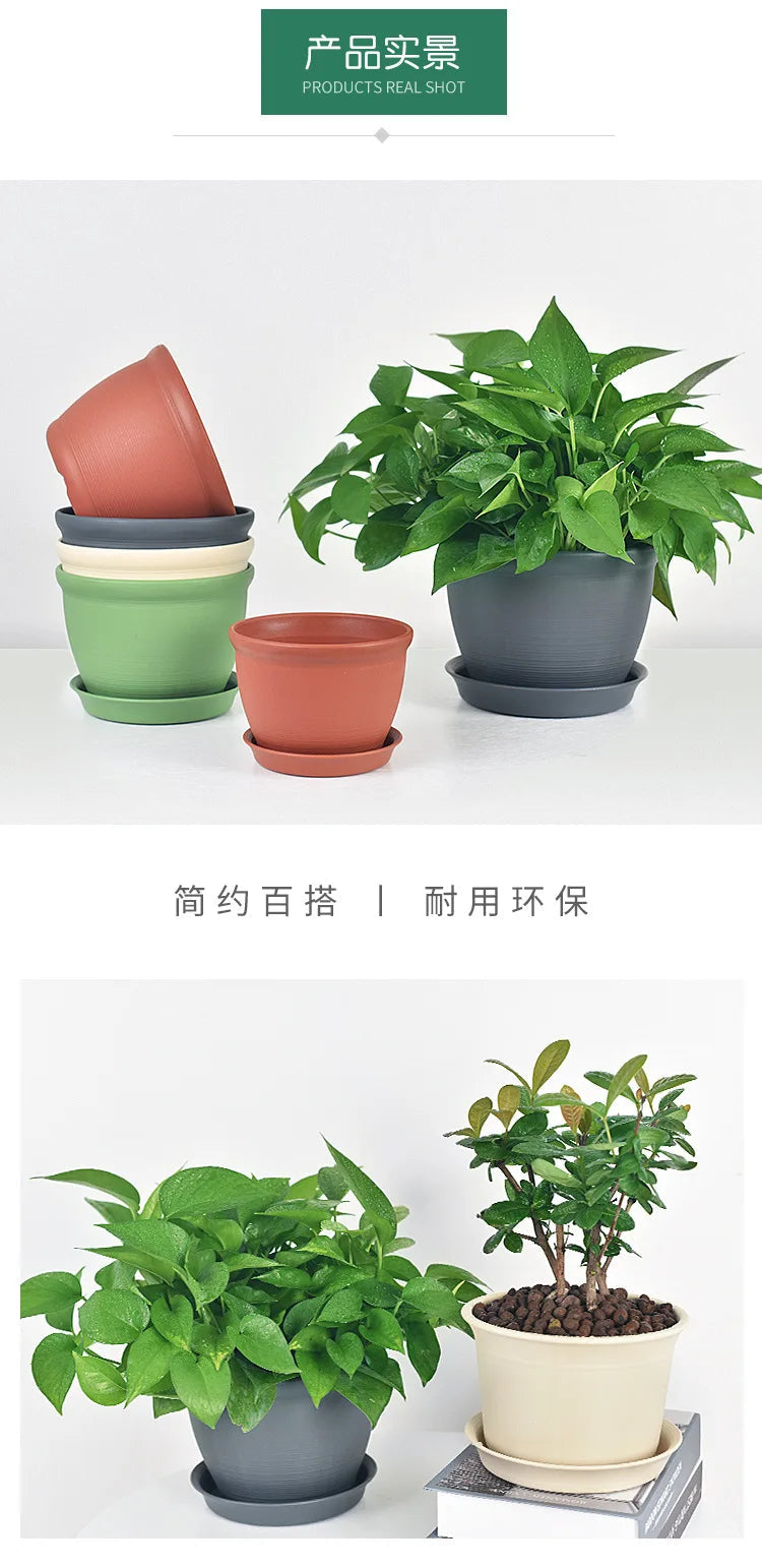 Thick Round Resin Plant Pot