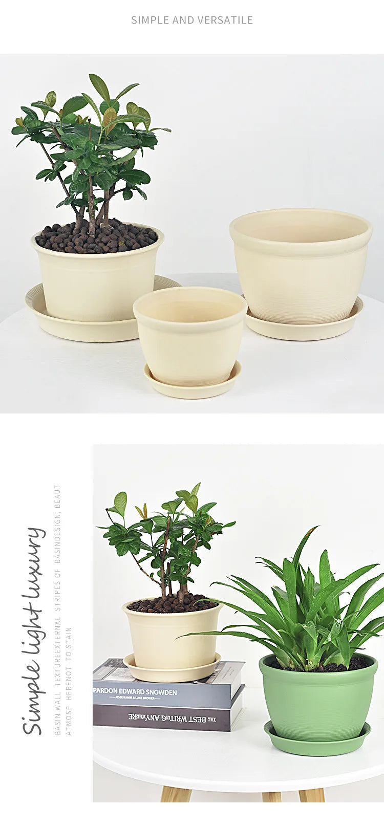 Thick Round Resin Plant Pot