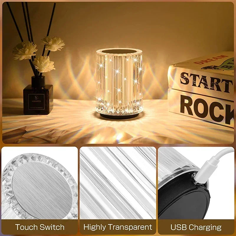 Three Colour LED Dimmable Table Lamp