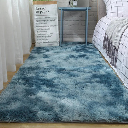 Tie-Dyed Plush Non-Slip Bedroom Rug