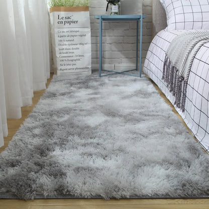 Tie-Dyed Plush Non-Slip Bedroom Rug