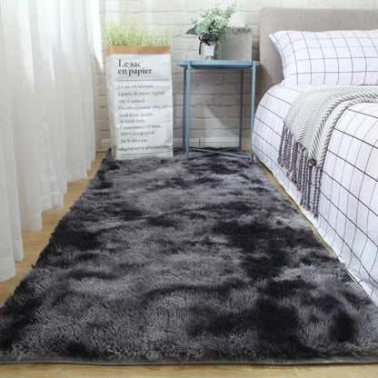 Tie-Dyed Plush Non-Slip Bedroom Rug