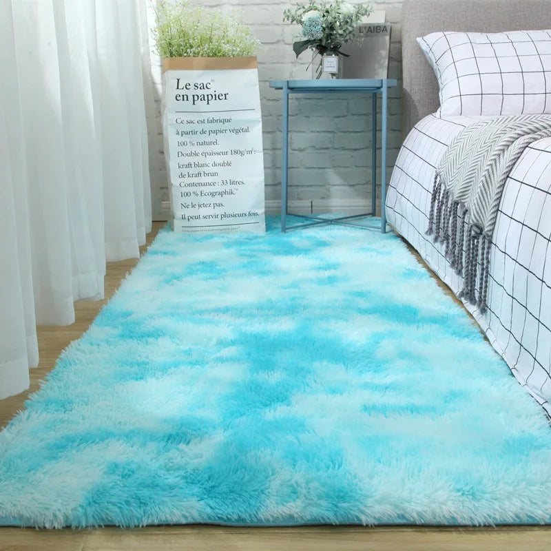 Tie-Dyed Plush Non-Slip Bedroom Rug