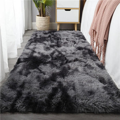 Tie-Dyed Plush Non-Slip Bedroom Rug