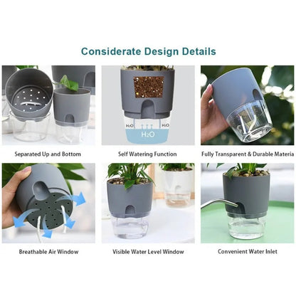 Transparent Double Layer Water Flower Pot