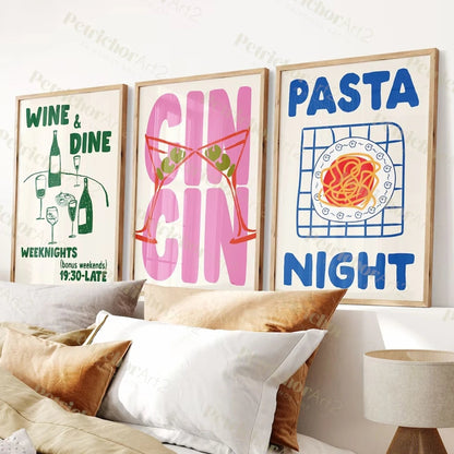 Trendy Pasta Night Wall Art