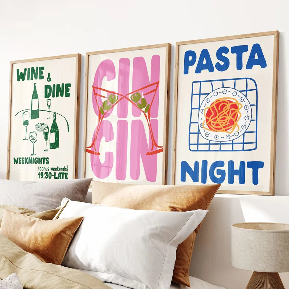 Trendy Wine Canvas Prints Set