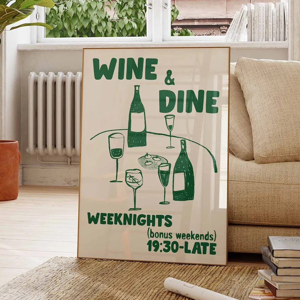 Trendy Wine Canvas Prints Set