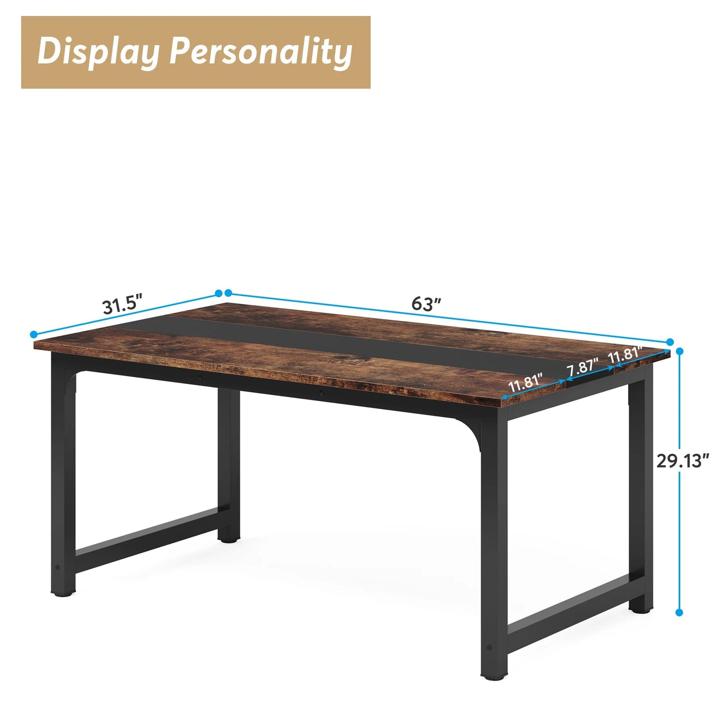 Tribesigns Modern 63" Wooden Dining Table