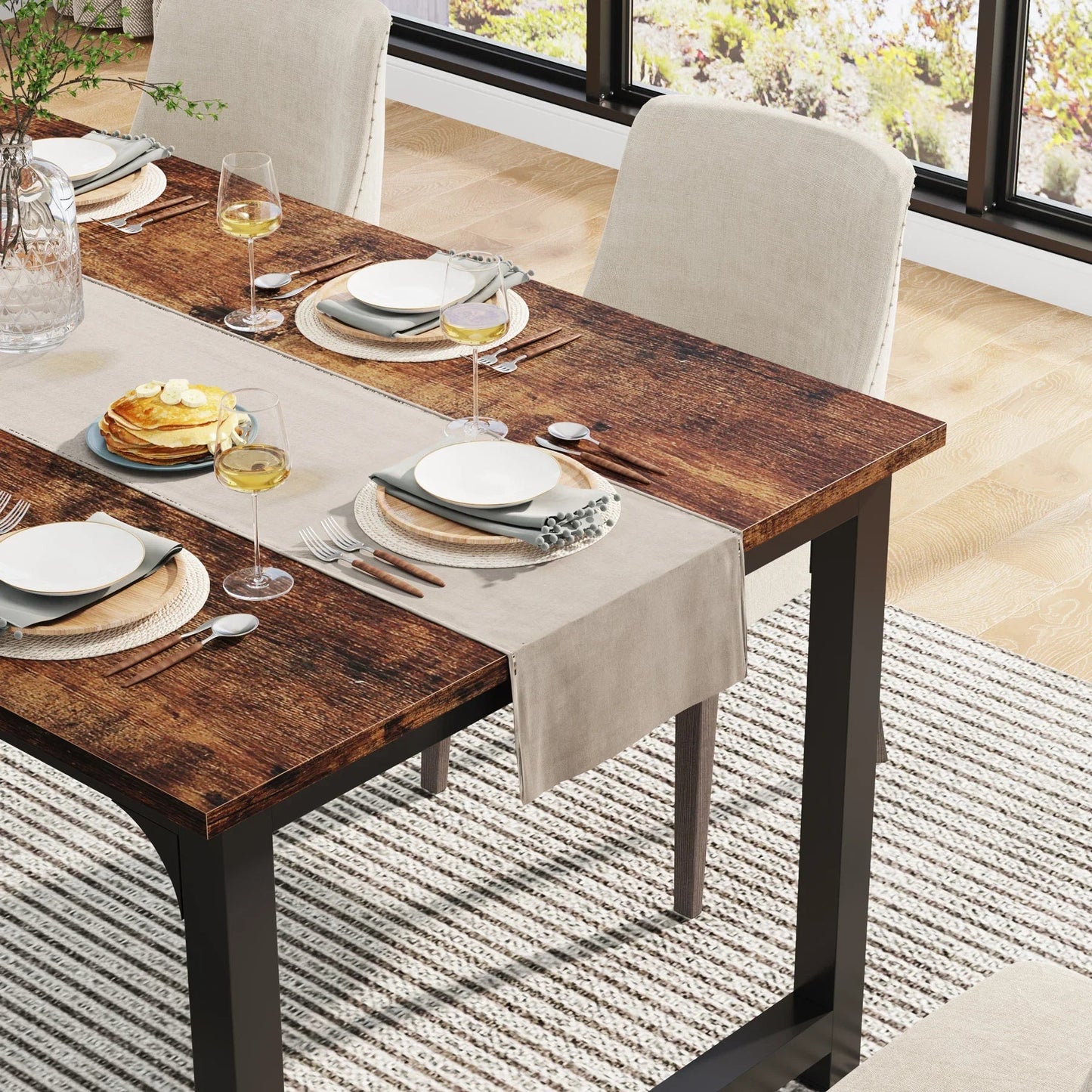 Tribesigns Modern 63" Wooden Dining Table