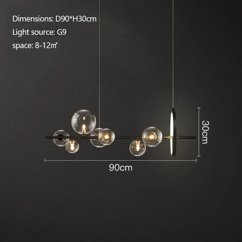 DecorBites™ Industrial Glass Pendant Chandelier Kitchen Dining Living Room Lighting