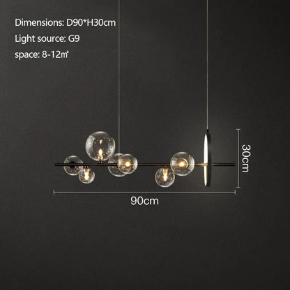 DecorBites™ Industrial Glass Pendant Chandelier Kitchen Dining Living Room Lighting