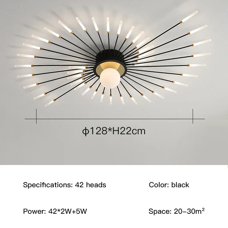 Black Fireworks Ceiling Light