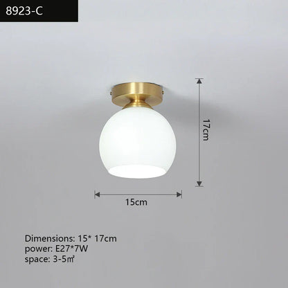 ثريا نحاسية من DecorBites™: مصباح سقف LED عصري للممرات وغرف المعيشة وديكور غرف النوم
