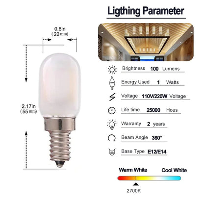 Bombilla LED tubular de filamento DecorBites™ Blanco cálido 2700K Cristal esmerilado T22 220V Bombilla Edison