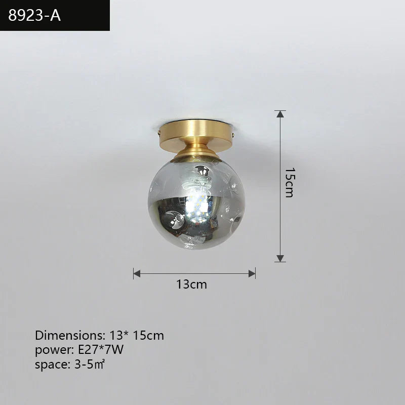 ثريا نحاسية من DecorBites™: مصباح سقف LED عصري للممرات وغرف المعيشة وديكور غرف النوم