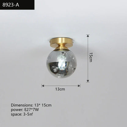 ثريا نحاسية من DecorBites™: مصباح سقف LED عصري للممرات وغرف المعيشة وديكور غرف النوم