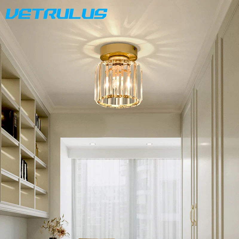 DecorBites™ Crystal Ceiling Chandelier: Minimalist Luxury Lighting for Home, Hotel, Balcony, Corridor