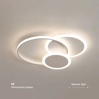 DecorBites™ LED Chandelier with Remote for Living Room, Bedroom - Modern White Ceiling Lamp