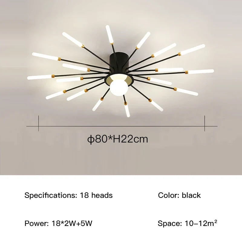 Black Fireworks Ceiling Light