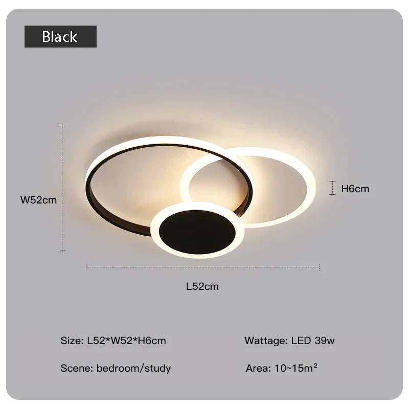 DecorBites™ LED Chandelier with Remote for Living Room, Bedroom - Modern White Ceiling Lamp