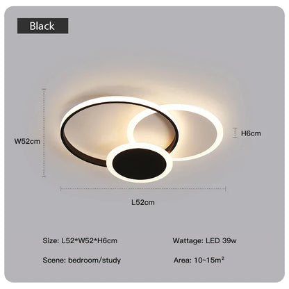 DecorBites™ LED Chandelier with Remote for Living Room, Bedroom - Modern White Ceiling Lamp
