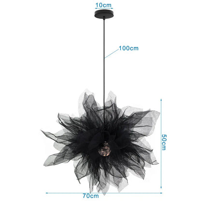 Modern Feather Pendant Light in White or Black