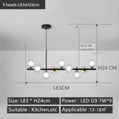 ثريا ديكوربايتس™ بتصميم نورديك باللون الأسود الذهبي لإضاءة غرفة الطعام والمطبخ والمعيشة وغرفة النوم