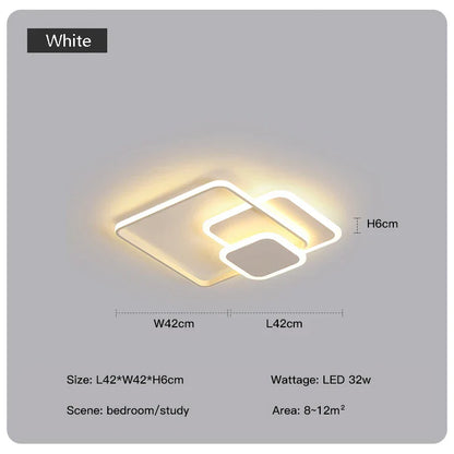 DecorBites™ LED Chandelier with Remote for Living Room, Bedroom - Modern White Ceiling Lamp