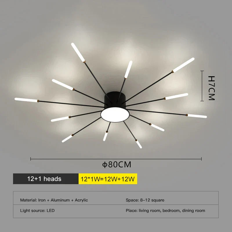 Black Fireworks Ceiling Light