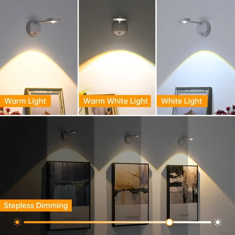 USB Rechargeable Wireless Dimmable Wall Light