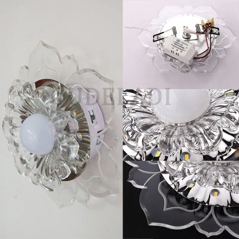 DecorBites™ Crystal Flower Spotlight - LED Ceiling Light for Home Living Room Décor