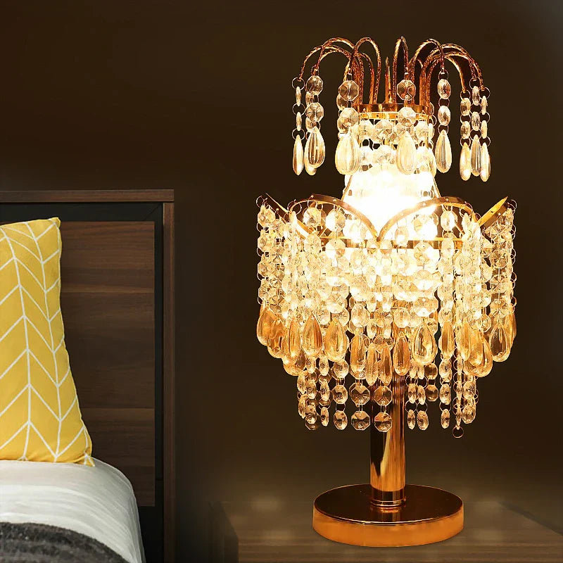 DecorBites™ Crystal Table Lamps: Elegant Living Room Princess Bedroom Decor