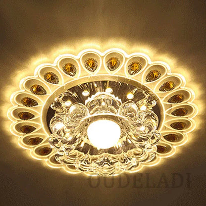 DecorBites™‎ مصباح سقف LED من الكريستال والزجاج للديكور المنزلي