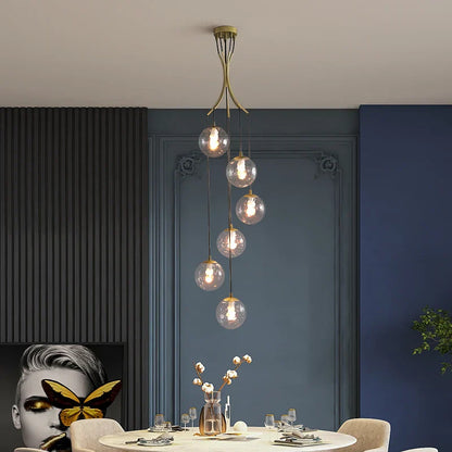 DecorBites™ Gold Nordic Pendant Light E27 LED Chandelier for Dining Room, Foyer, Stairs