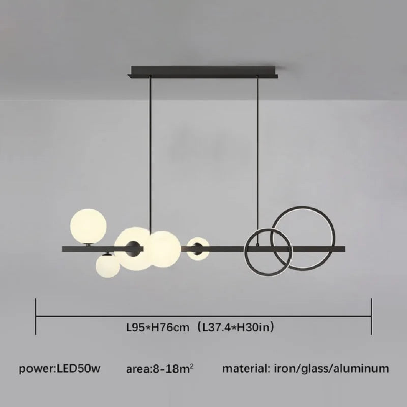 Lámpara de araña DecorBites™ con bola de cristal, dorada y negra, con luces LED, para mesa de comedor o cocina.