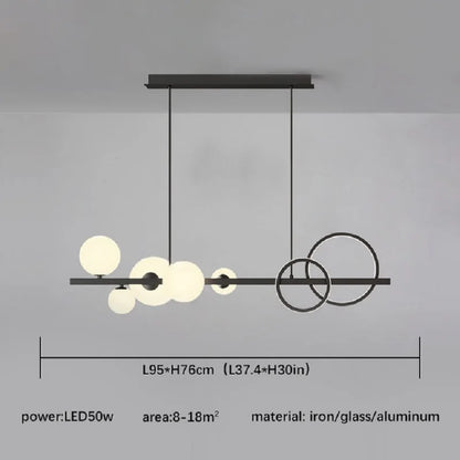 Lámpara de araña DecorBites™ con bola de cristal, dorada y negra, con luces LED, para mesa de comedor o cocina.